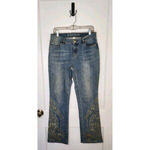 Size 10 Boston Proper Gold Studded Jeans